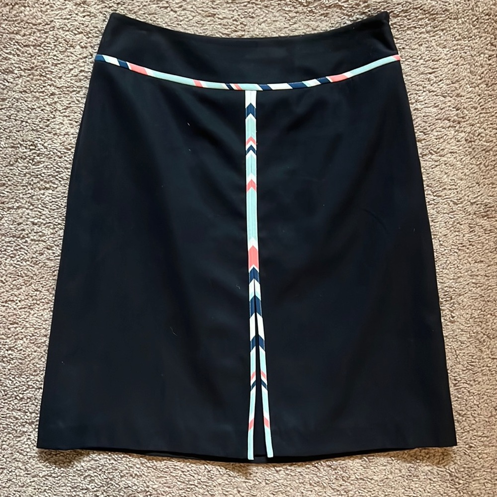 Ann Taylor Loft skirt, size 2, color black with pink/blue/white trim